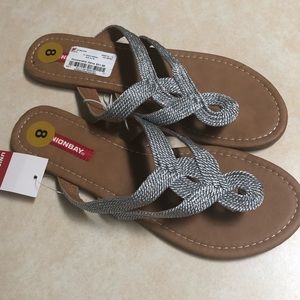 Comfortable Silver Sandals NWT